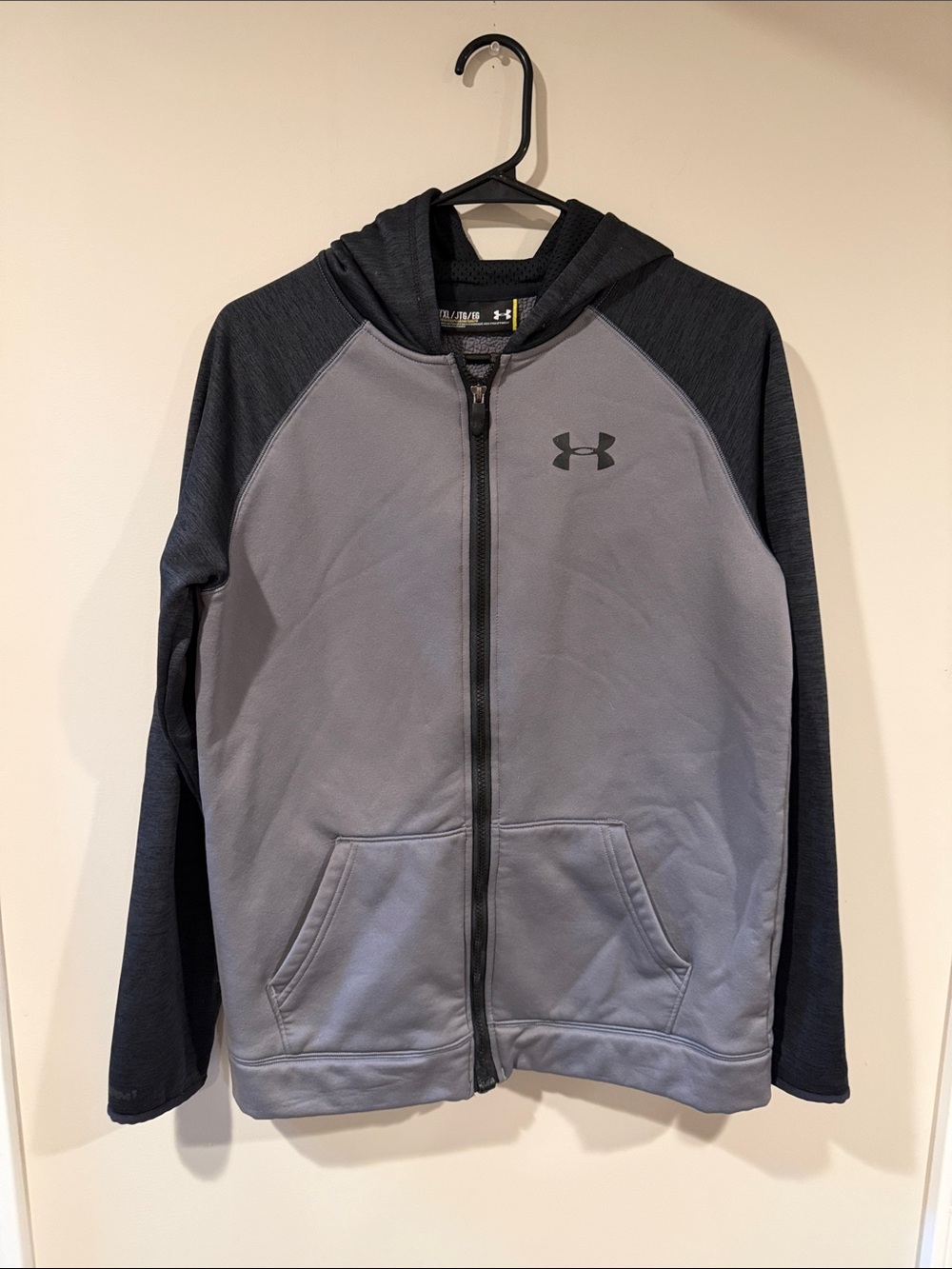 Under Armour Gray & Black Hooded Full-Zip Jacket
